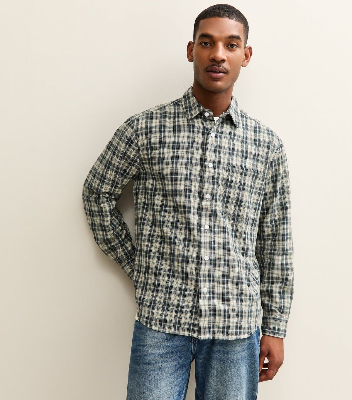 Only and Sons Only & Sons Mid Grey Checked Long Sleeve Shirt