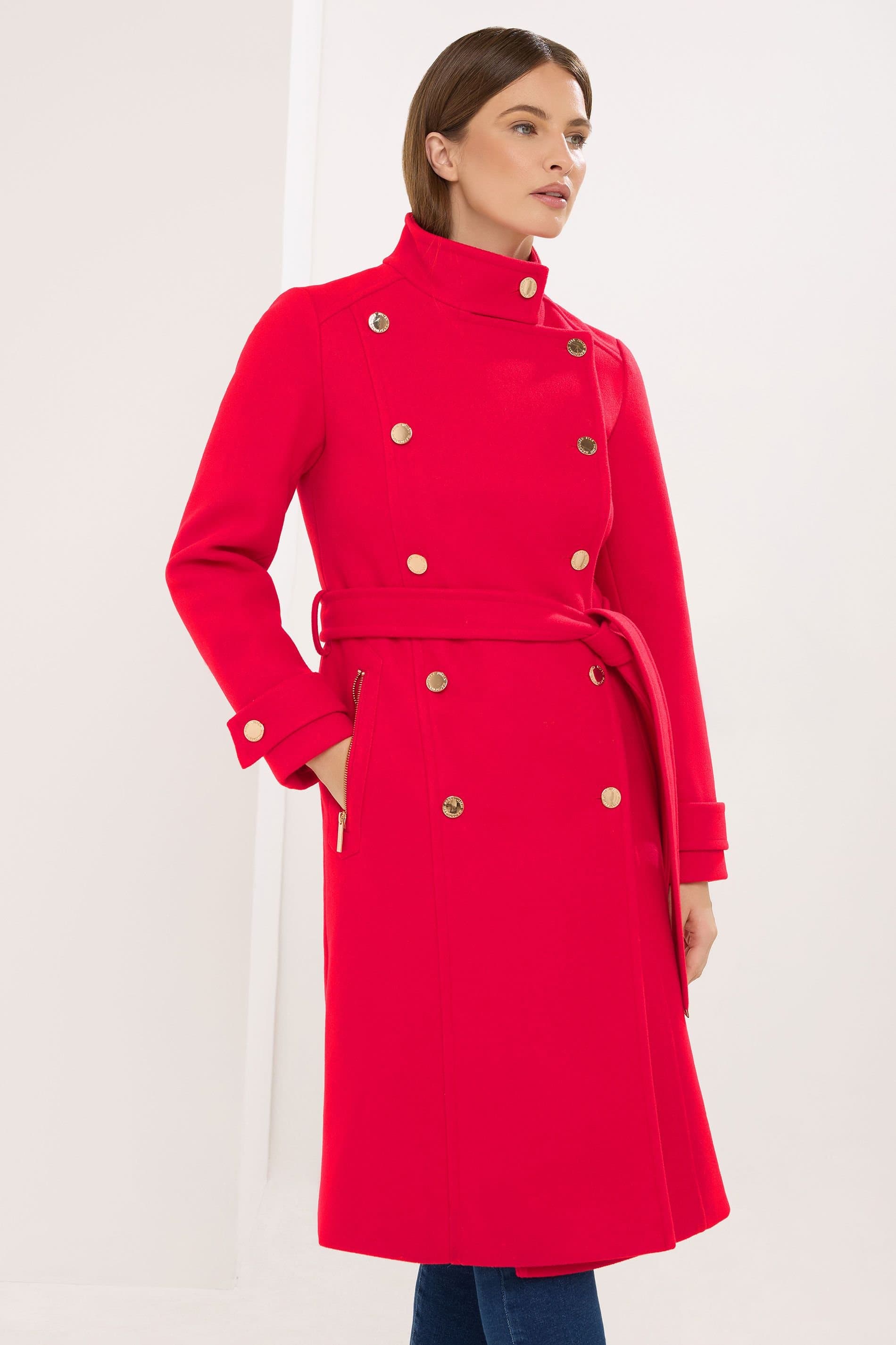 Star By Julien Macdonald Star by Julien Macdonald Women's Military Coat in Red