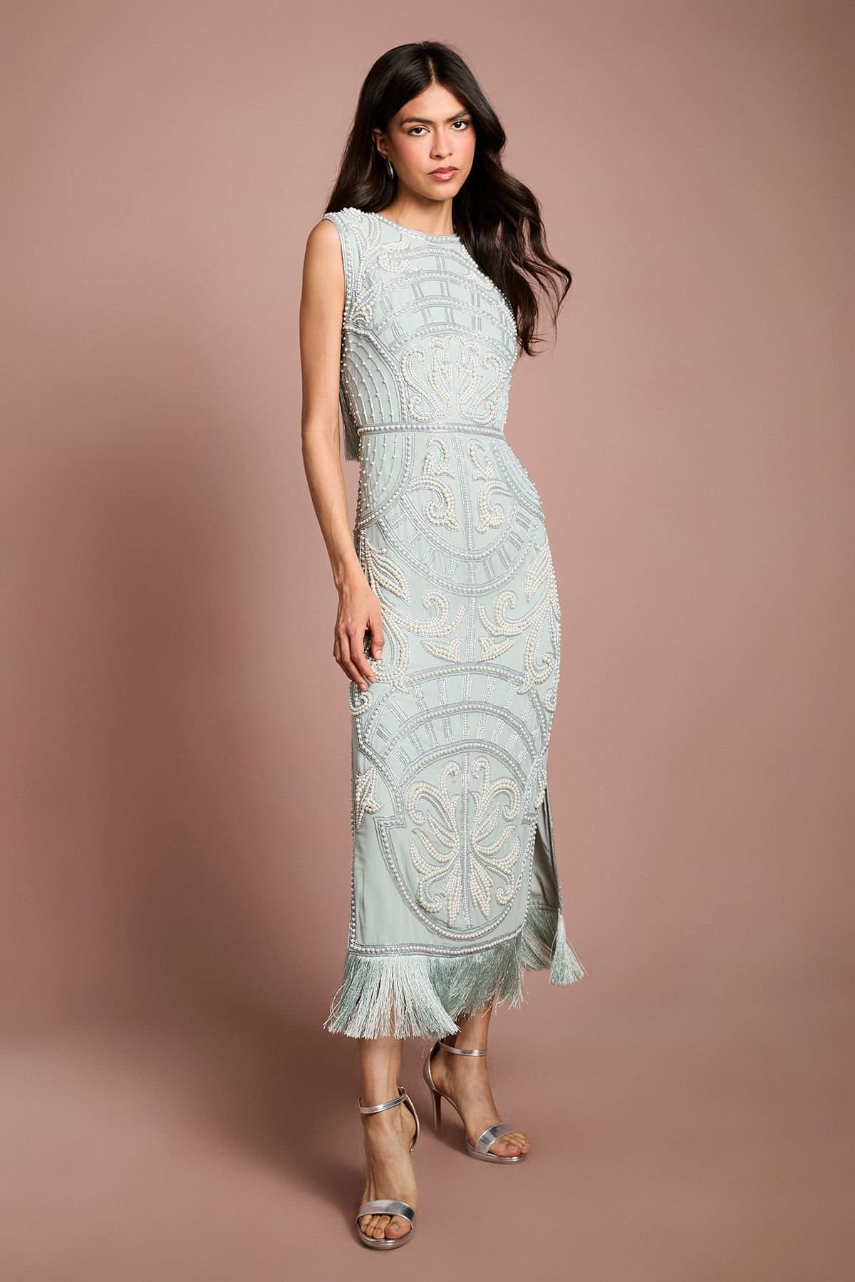 Coast Coast Women's Muse Tassel Detail Embellished Maxi Dress in Lilac