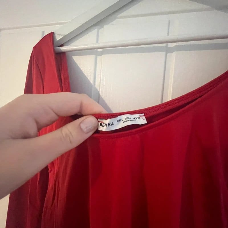 Bershka Red Long Sleeve Bodysuit