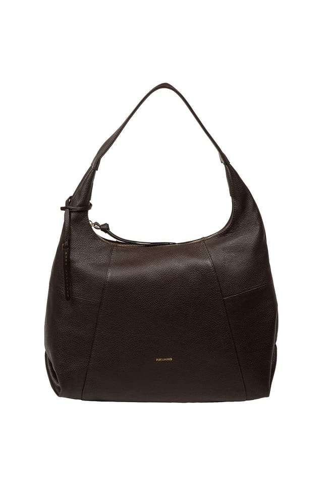 Pure Luxuries London Pure Luxuries London Women's 'Kirsten' Leather Shoulder Bag in Dark Brown - 2