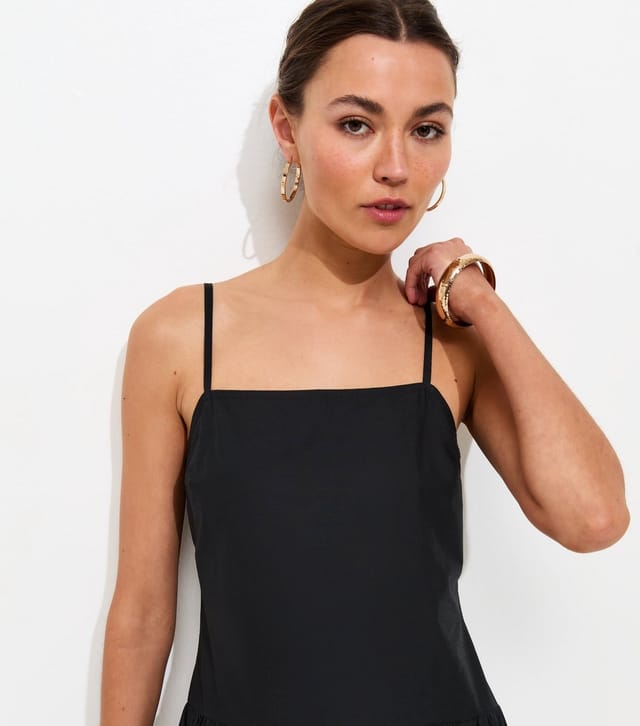 New Look Women's Black Broderie Anglaise Hem Cami Midi Dress New Look - 2