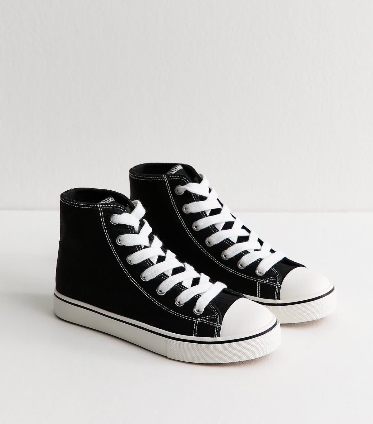 New Look New Look Black Canvas High Top Trainers