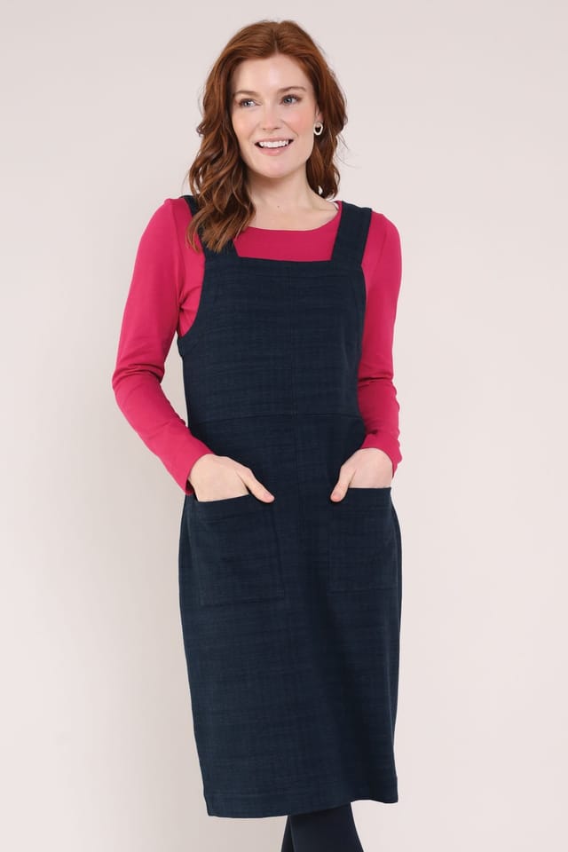 Nomads Clothing Nomads Clothing Women's Pinnafore Pocket Dress in Dark Navy - 3