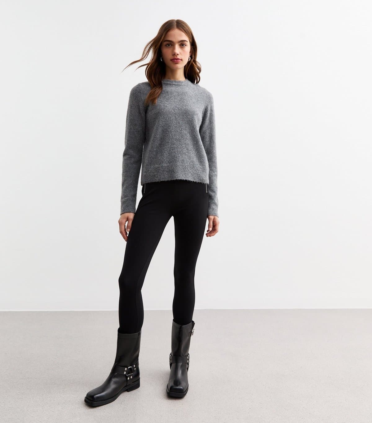 New Look New Look Black High Waisted Zip Leggings