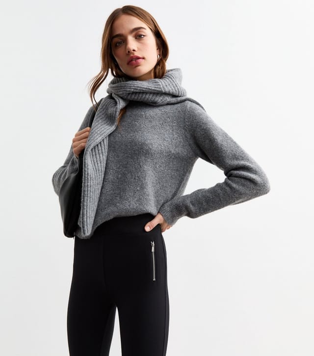 New Look Women's Black High Waisted Zip Leggings New Look - 3