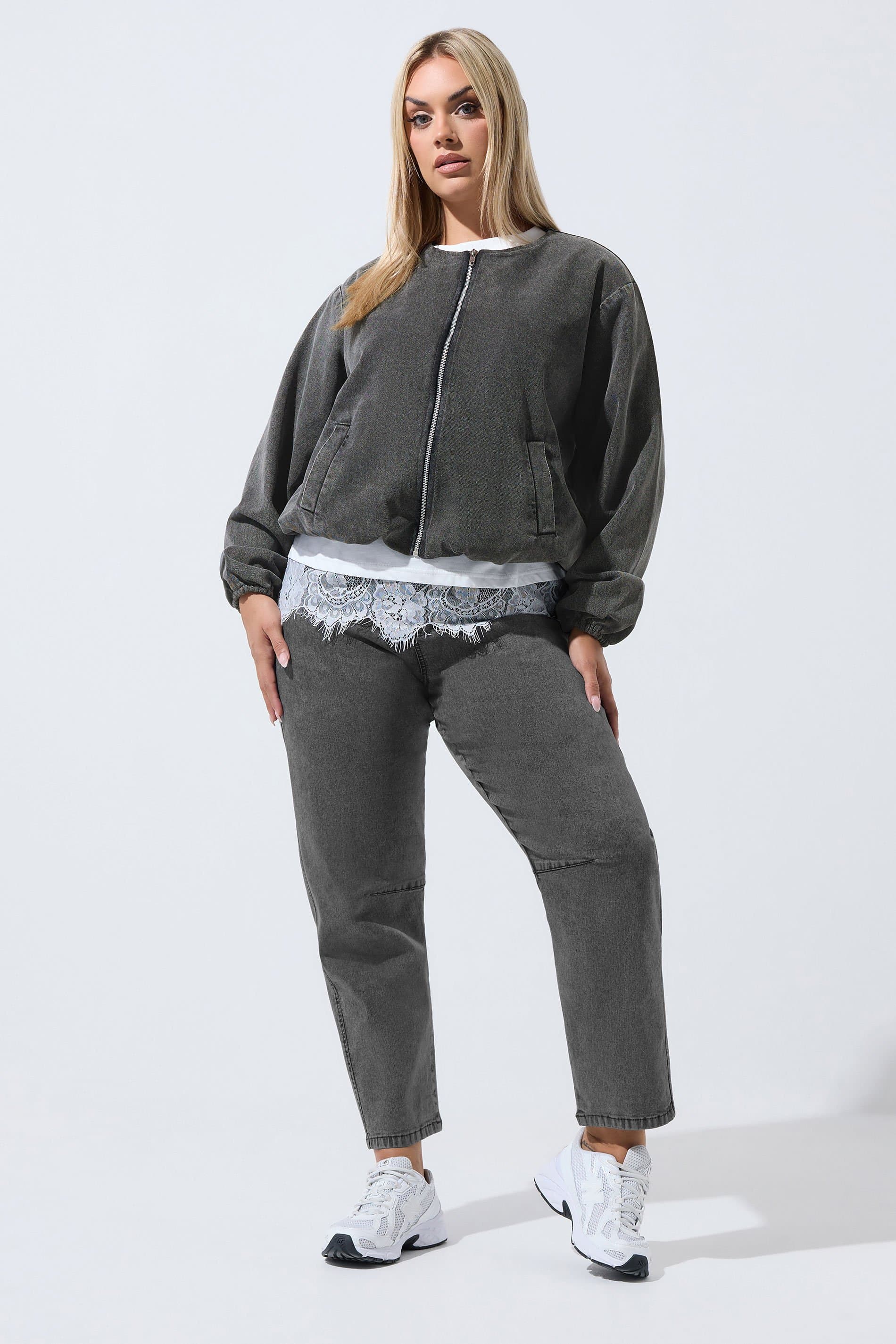 Limited Collection Plus Size Charcoal Grey Barrel Jacket