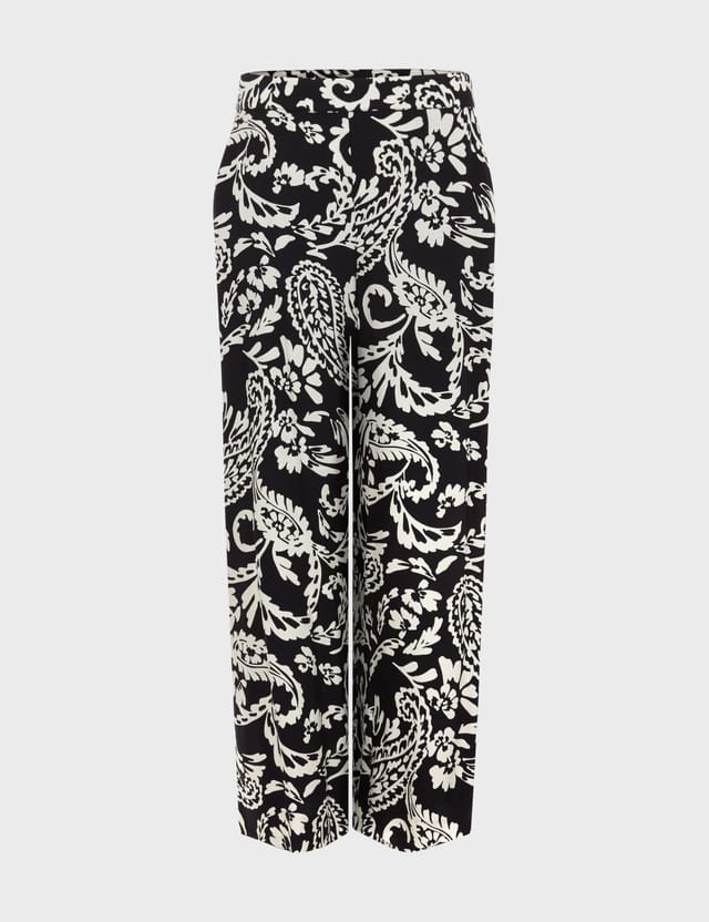 Hobbs London Hobbs London Women's Ashlyn Cropped Wide Leg Trouser in Dark Navy - 2