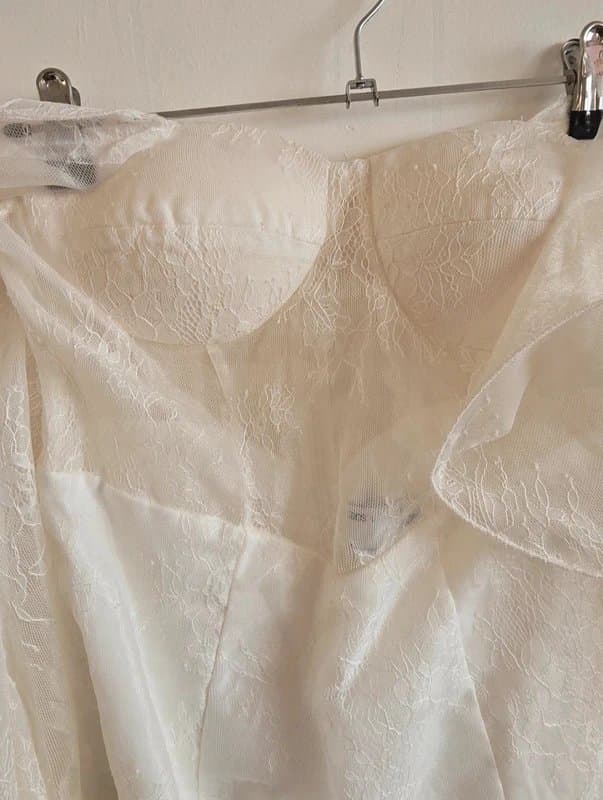 ASOS Asos Luxe White Lace Off-Shoulder Dress