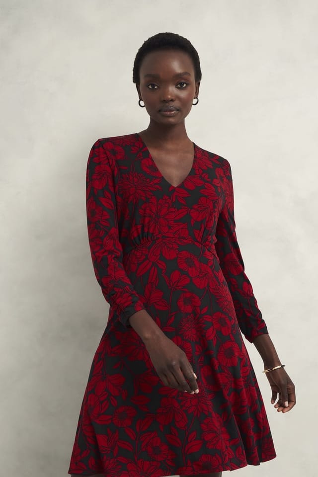 Hobbs London Hobbs London Women's Julietta Printed Jersey Dress in Black - 3