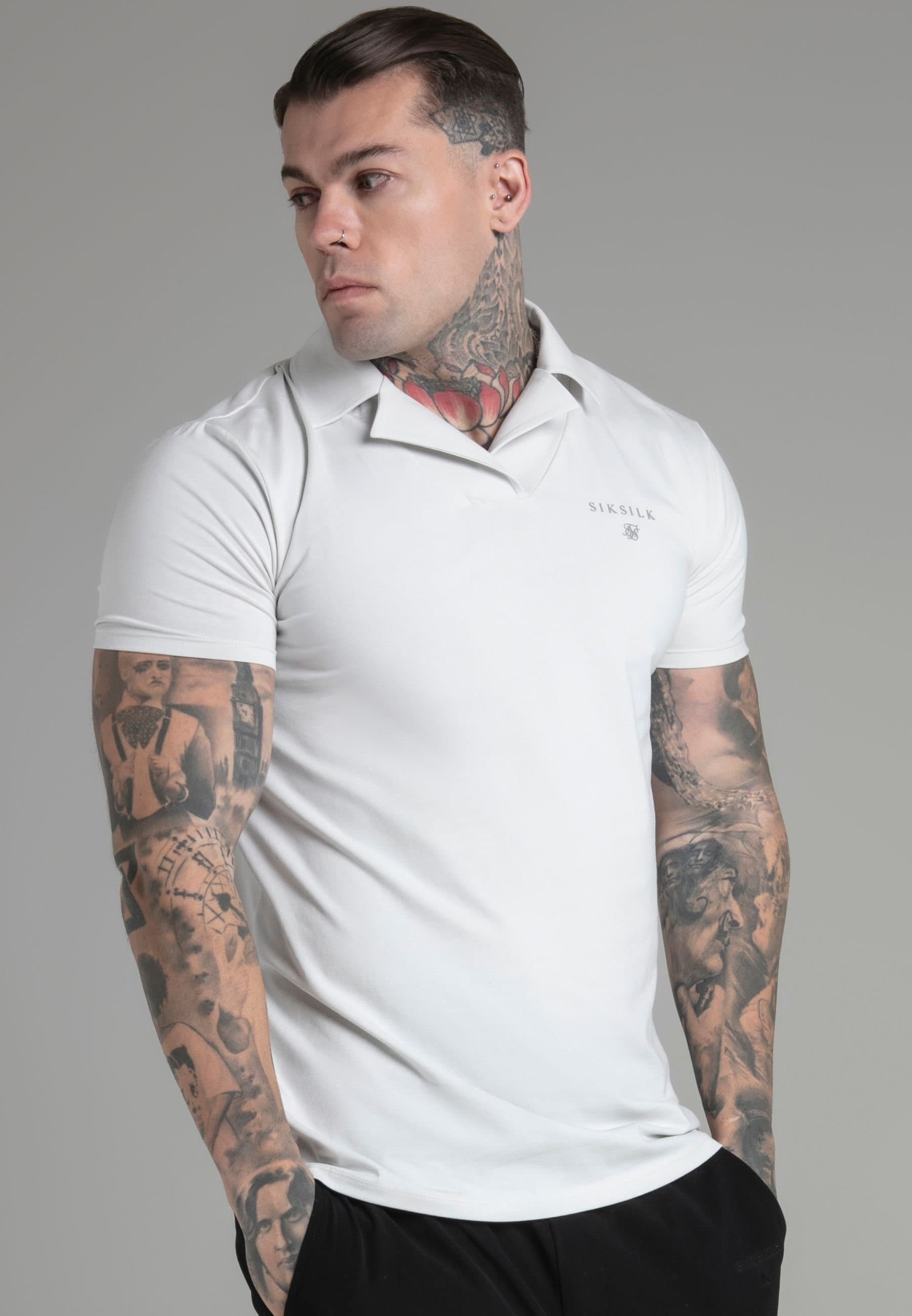 SikSilk SikSilk Men's Smart Revere Polo in Grey