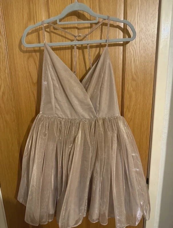 ASOS Asos rose gold metallic luxe tulle mini dress