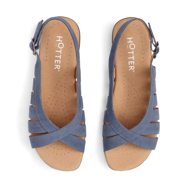 Hotter Hotter Women's Wide Fit 'Sundown' Slingback Sandals in Mid Blue - 3