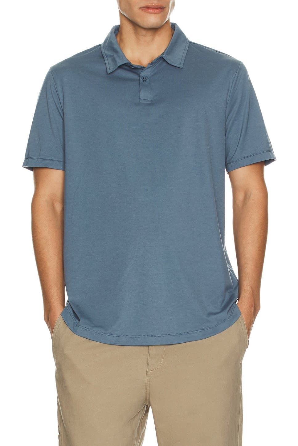 revolve Revolve Men's Cadet Blue Polo Shirt with Polo Collar