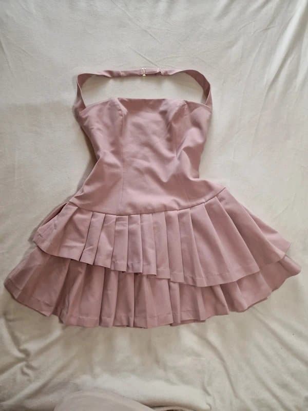 Oh Polly Pleated rose dress