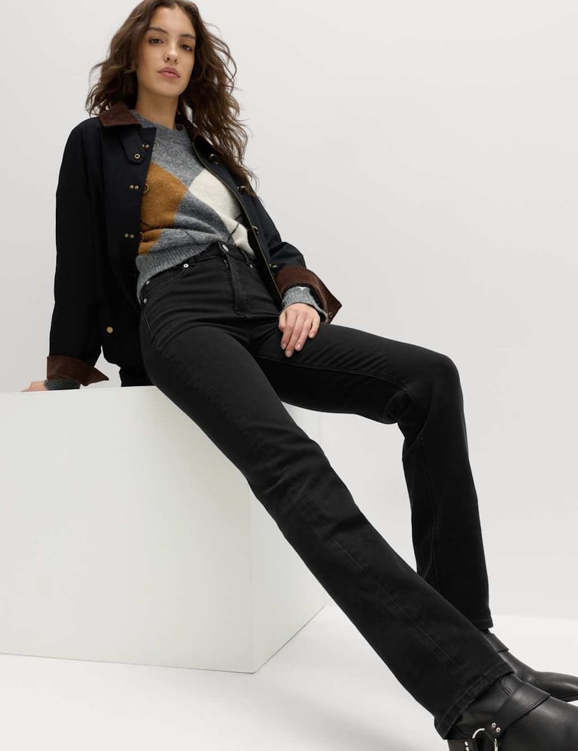 Marks & Spencer M&S Magic Shaping High Waisted Straight Leg Jeans Black - 1