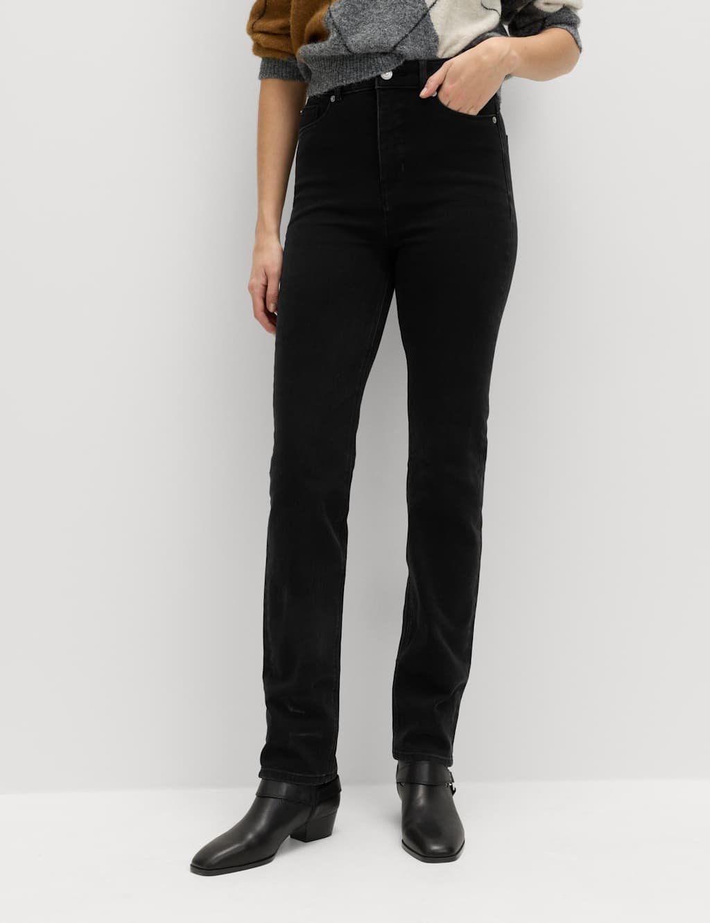 Marks & Spencer M&S Magic Shaping High Waisted Straight Leg Jeans Black - 3