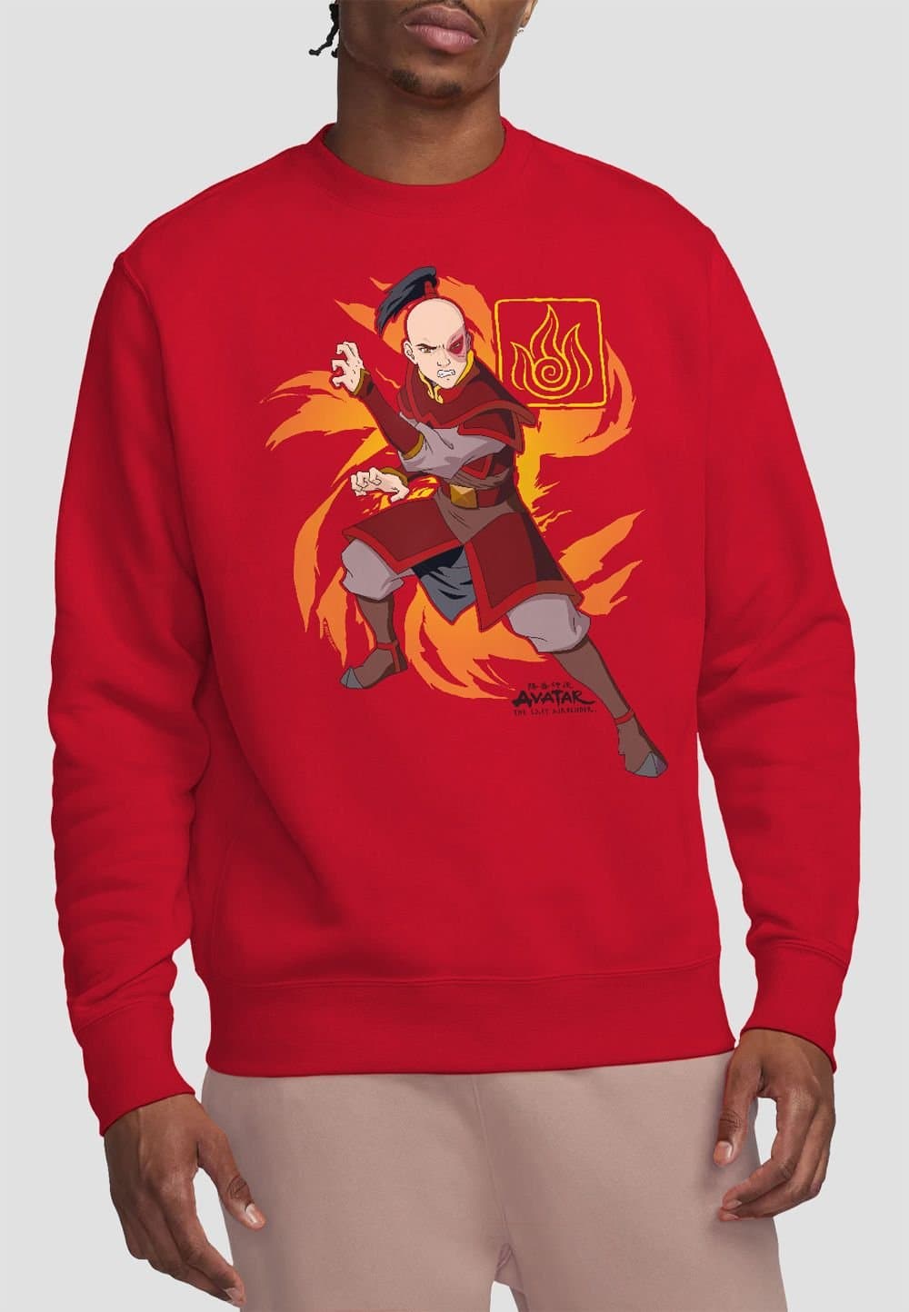 Avatar: The Last Airbender Avatar: The Last Airbender Red Zuko Flame Crew Sweatshirt
