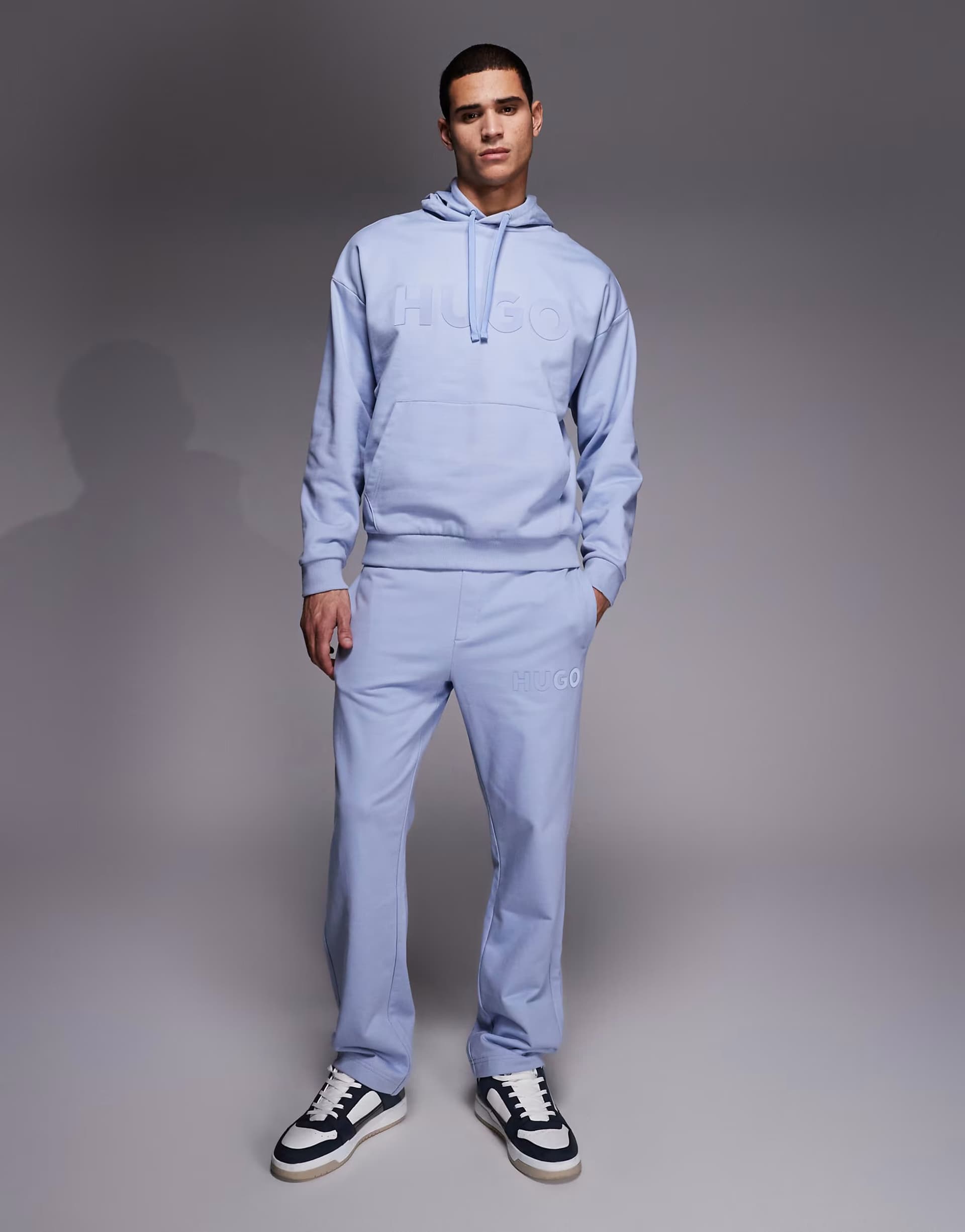 ASOS HUGO Red co-ord dumrulo tonal logo joggers in light blue