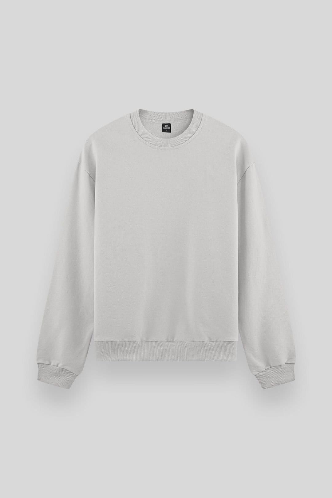Tommy Life Men's Pale Grey Crew Neck Sweatshirt