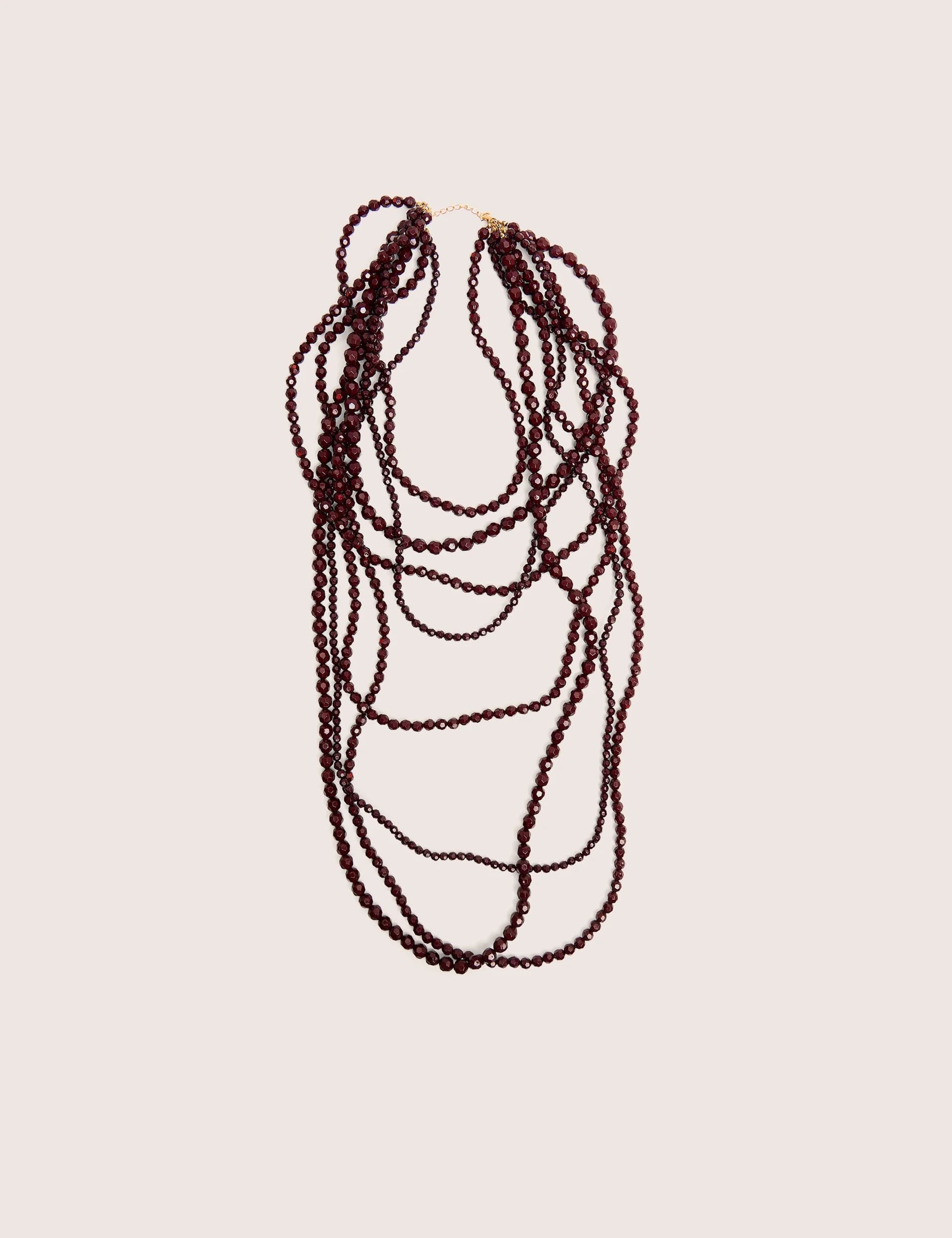 Public Desire Public Desire UK Multi-Layered Beaded Necklace in Brown