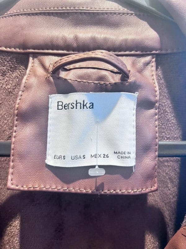 Bershka Brown Oversized Leather Jacket