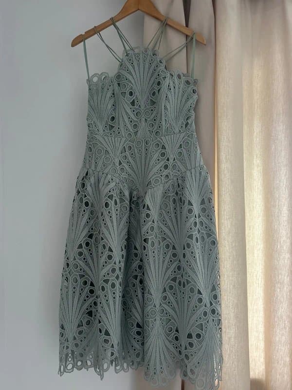 ASOS Design ASOS Teal/Turquoise Crochet-Style Dress