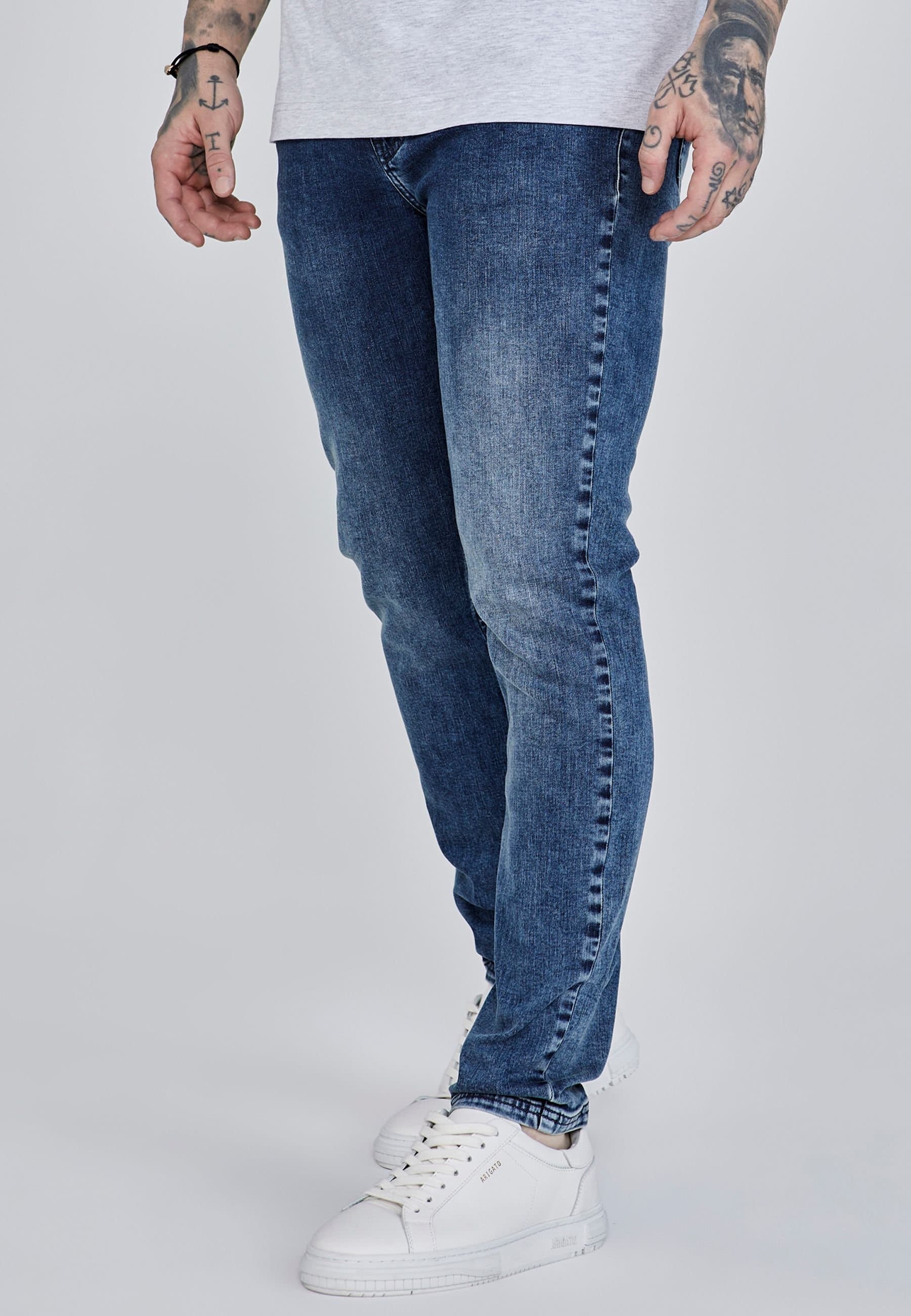 SikSilk SikSilk Men's Slim Fit Jeans in Blue