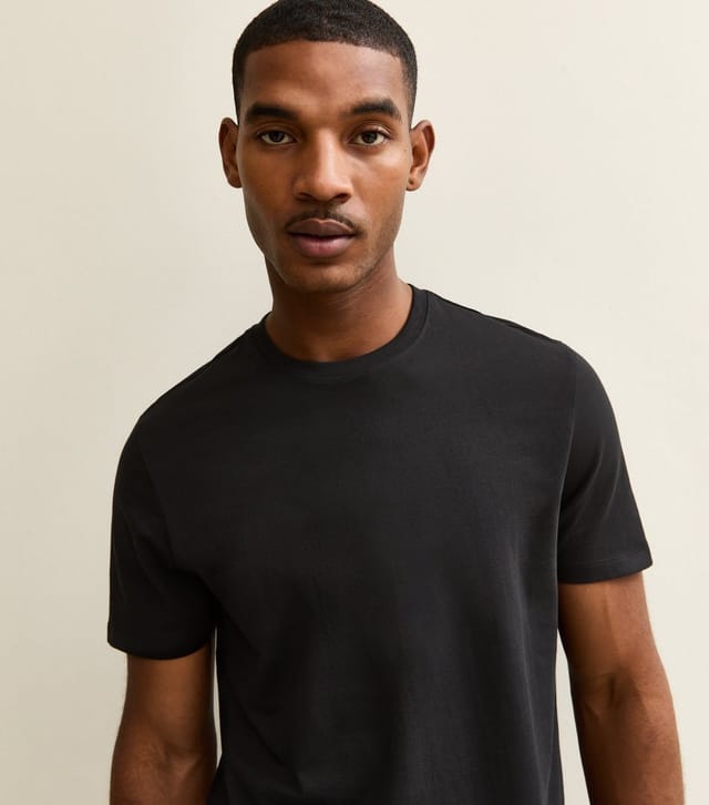New Look Men's Black Regular Crew Neck Jersey T-Shirt New Look - 2