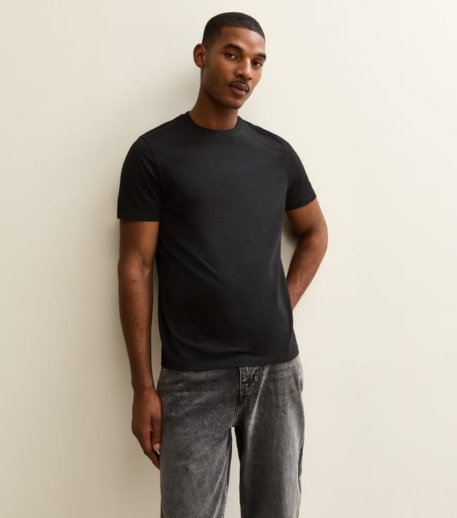 New Look Men's Black Regular Crew Neck Jersey T-Shirt New Look - 3