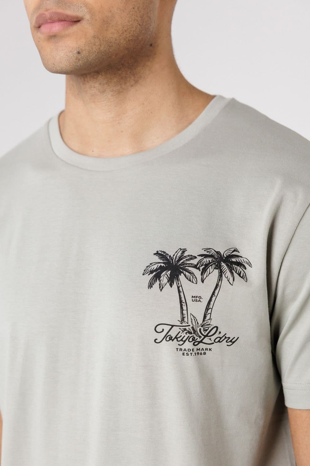 Tokyo Laundry Tokyo Laundry Men's Palm Print T-Shirt & Shorts Lounge Set in Light Green - 4