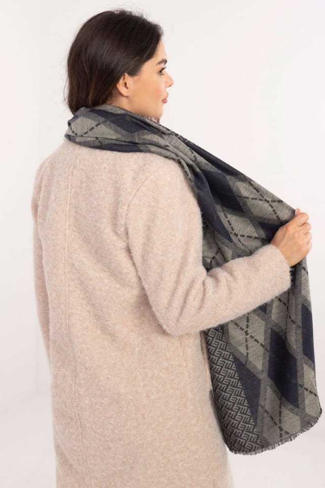 Love Lace Love Lace Women's Geometric Pattern Viscose Neckerchief Light Soft Elegant Accessory in Blue - 3