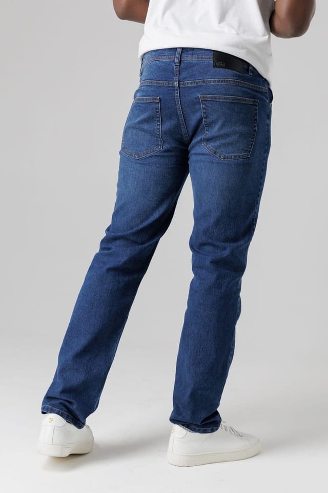 Tokyo Laundry Tokyo Laundry Men's Straight Fit Cotton Blend Jeans in Mid Blue - 2