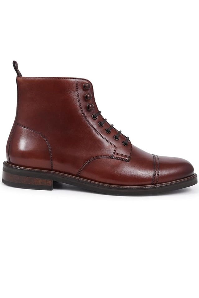 Jones Bootmaker Jones Bootmaker Men's Finch Leather Lace-Up Boots in Light Brown - 2
