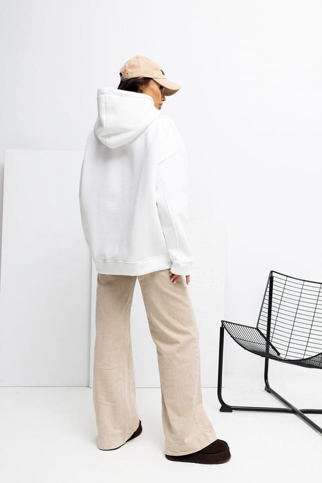 Love Lace Love Lace Women's Embroidered Hooded Cotton Elastane Sweatshirt Style 222575 in White - 3