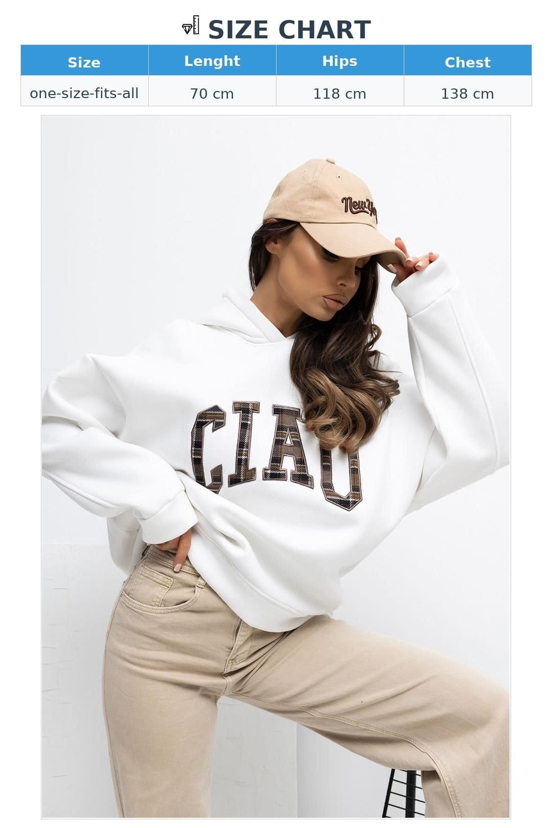 Love Lace Love Lace Women's Embroidered Hooded Cotton Elastane Sweatshirt Style 222575 in White - 4