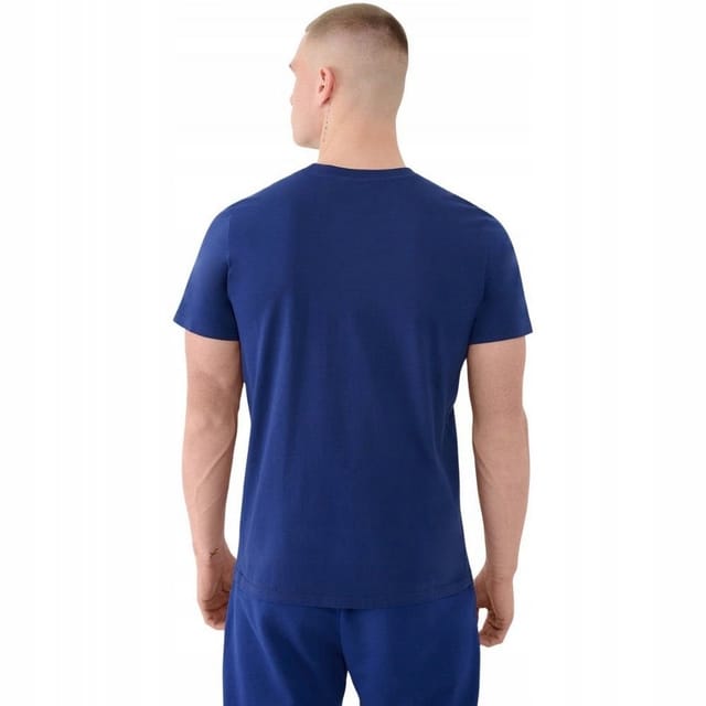 4F 4F Men's Plain Regular T-Shirt in Dark Blue - 2