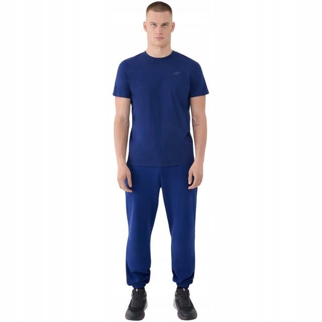 4F 4F Men's Plain Regular T-Shirt in Dark Blue - 3