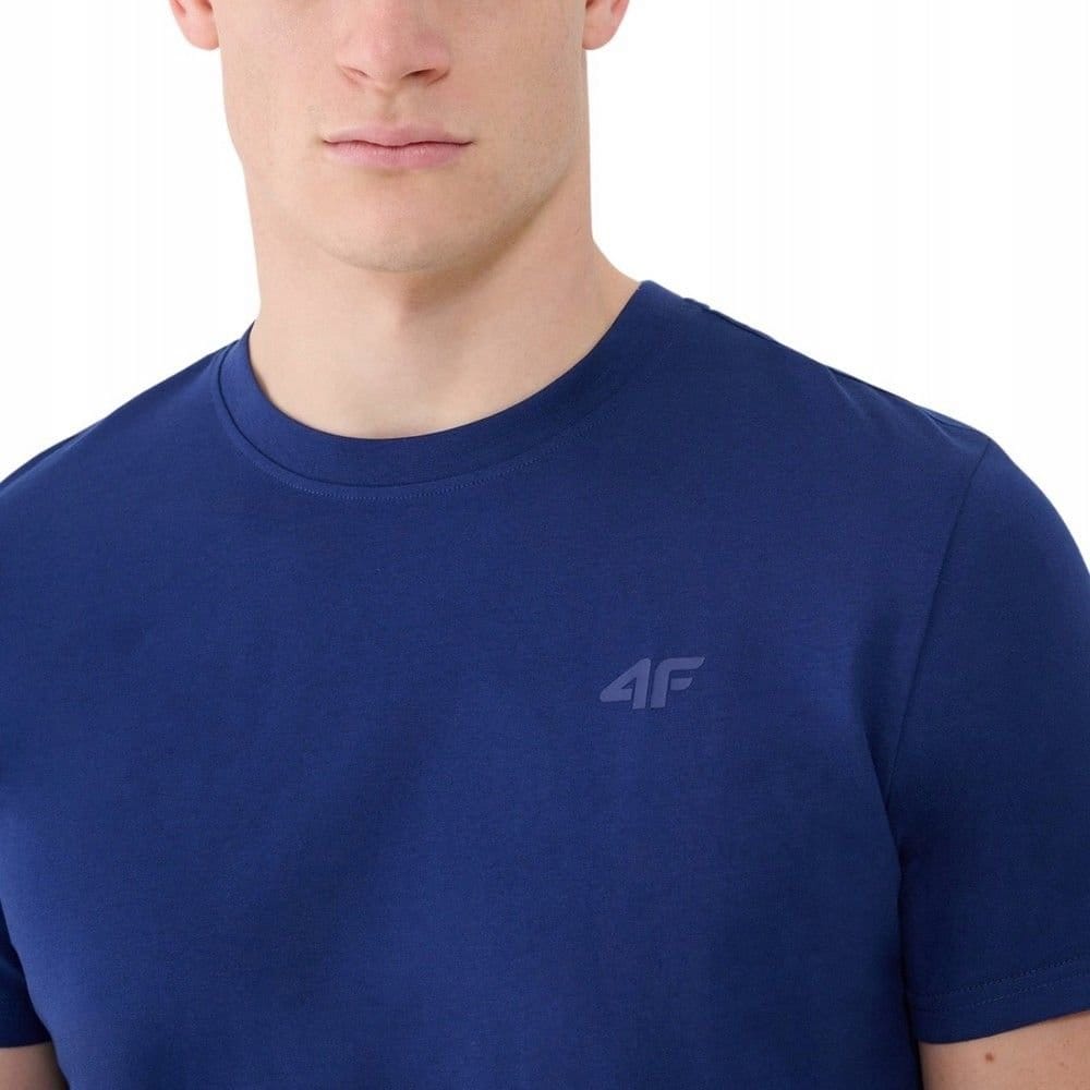 4F 4F Men's Plain Regular T-Shirt in Dark Blue - 4