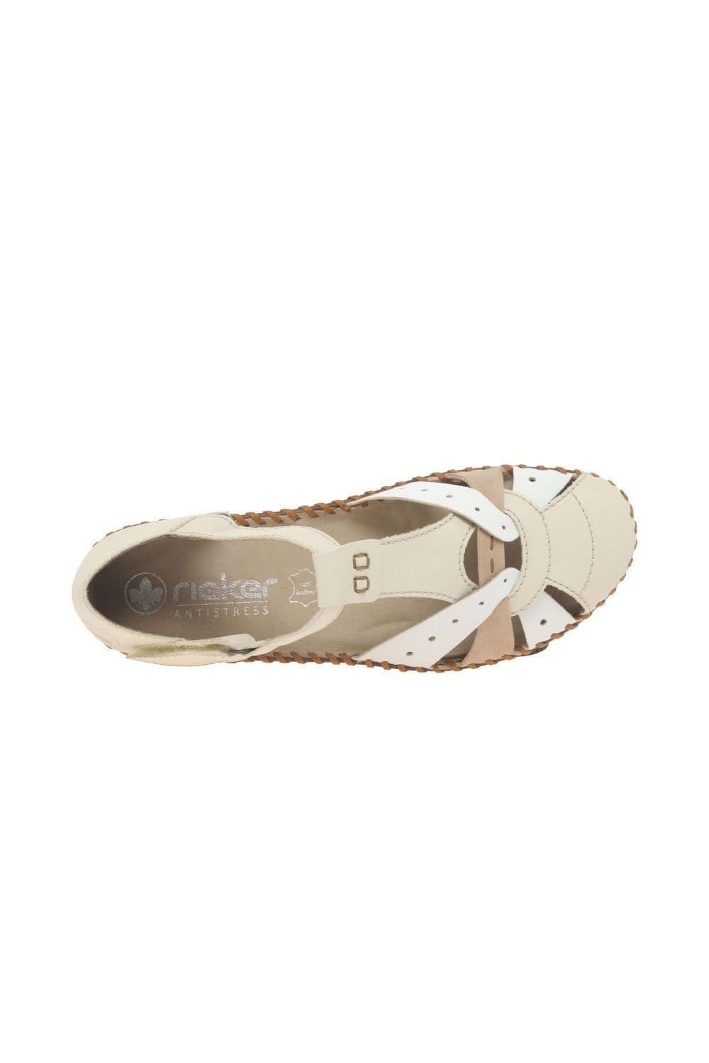 Rieker Rieker Women's 'Maria' T-Bar Sandals in Cream - 4