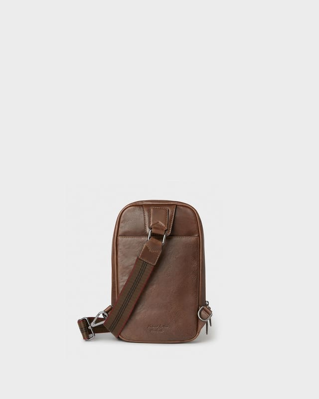 OSPREY LONDON OSPREY LONDON Men's The Compass Leather Sling Bag in Tan - 3