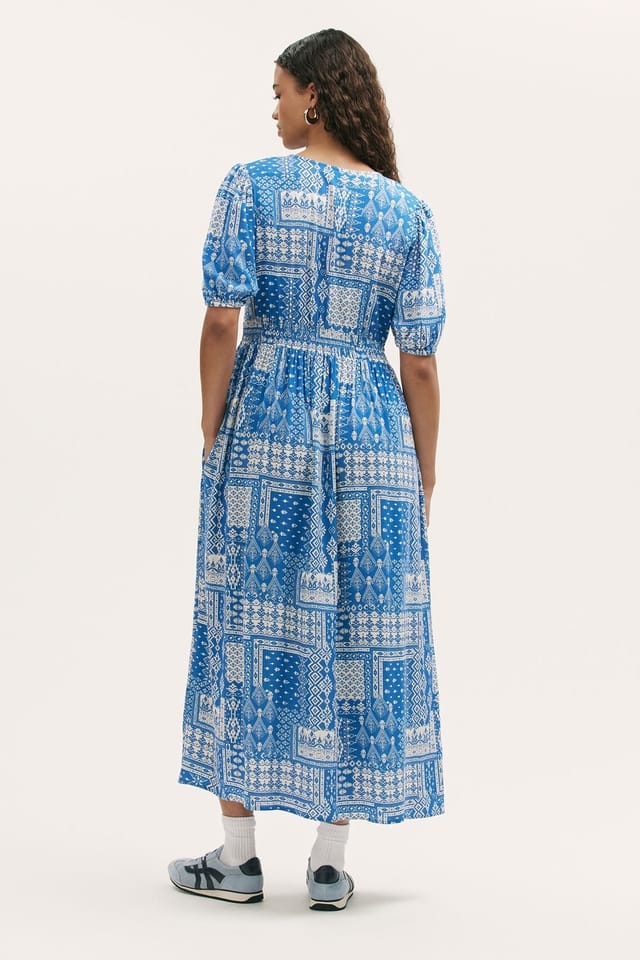 Finery London Finery London Women's Kiara Printed Midi Dress in Bright Blue - 3