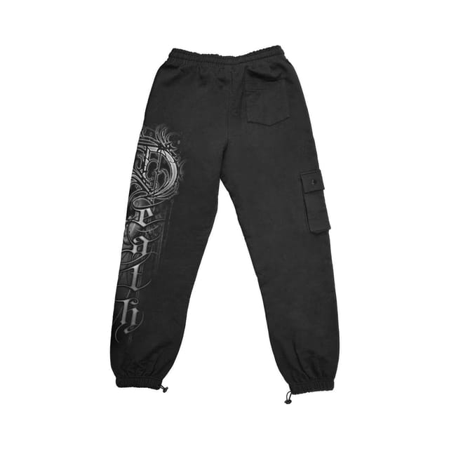 Spiral Direct Spiral Direct Men's Death Forever Cargo Jogging Bottoms in Black - 3