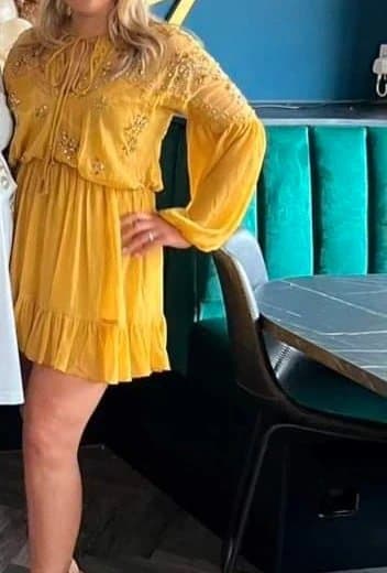 ASOS ASOS Mustard Embellished Mini Dress