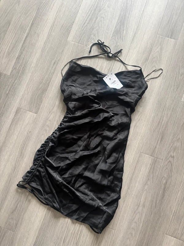 Bershka Black ruched bershka dress