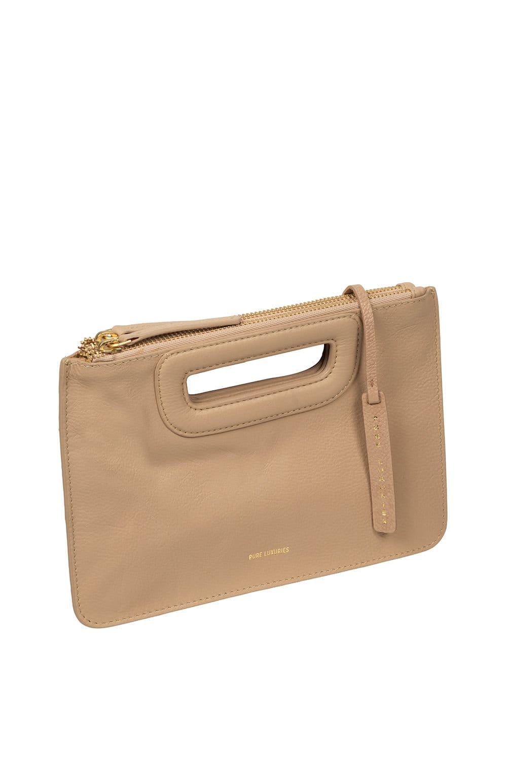 Pure Luxuries London Pure Luxuries London Women's 'Guinevere' Leather Clutch Bag in Natural - 4