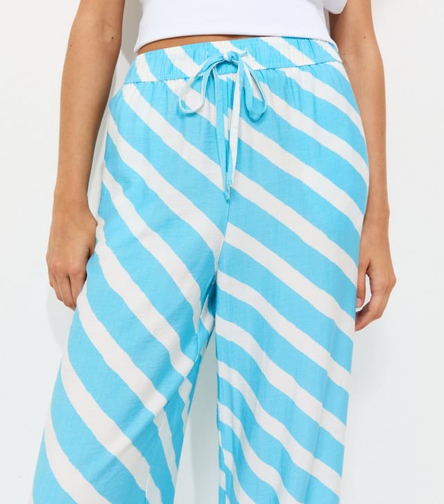 New Look Women's Blue Painted Goya Wide Leg Trousers New Look - 3