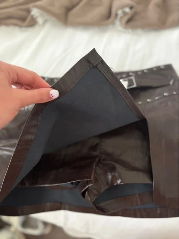 Bershka Bershka brown leather skort