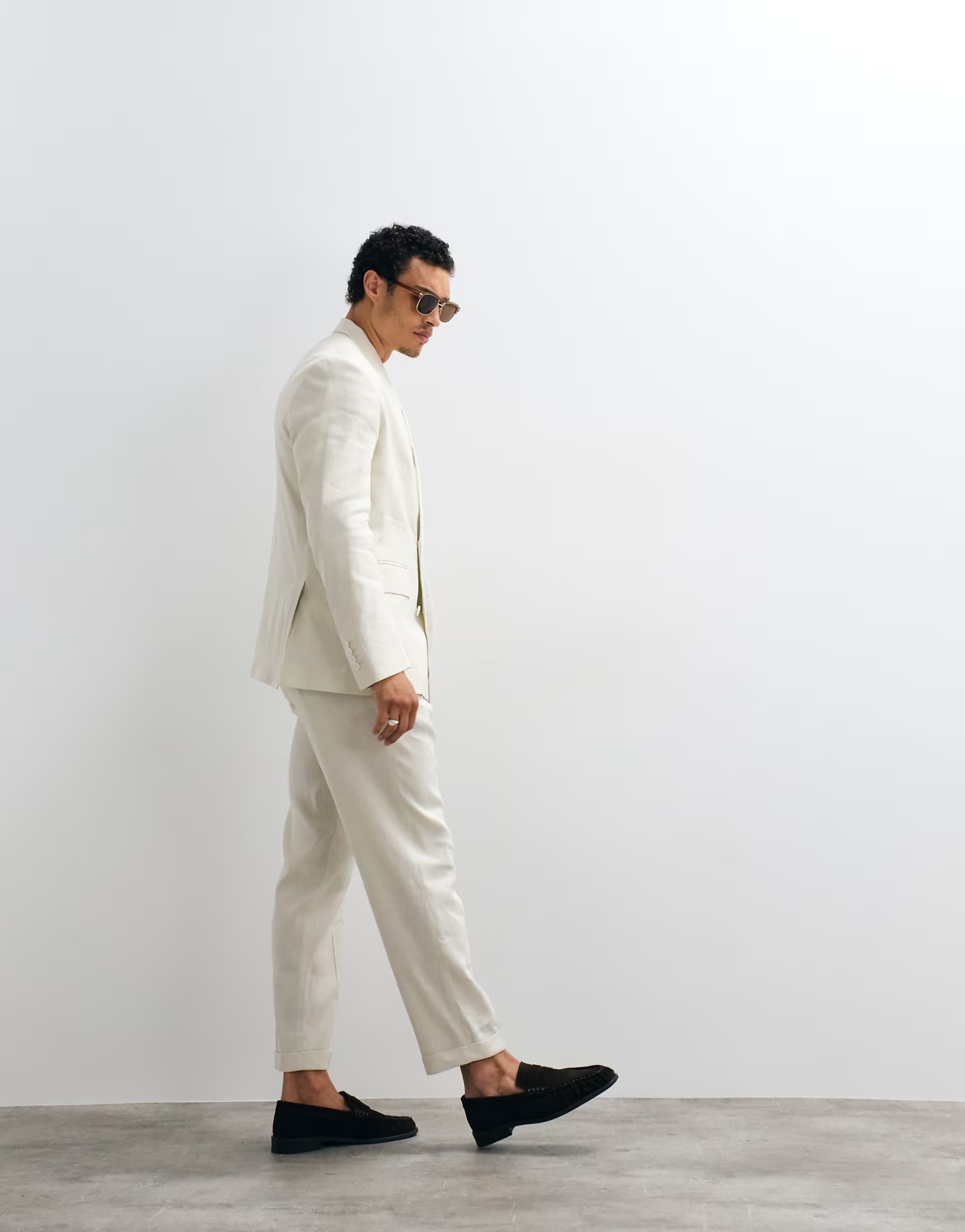 ASOS Mango Boston linen mix trouser co-ord in ecru