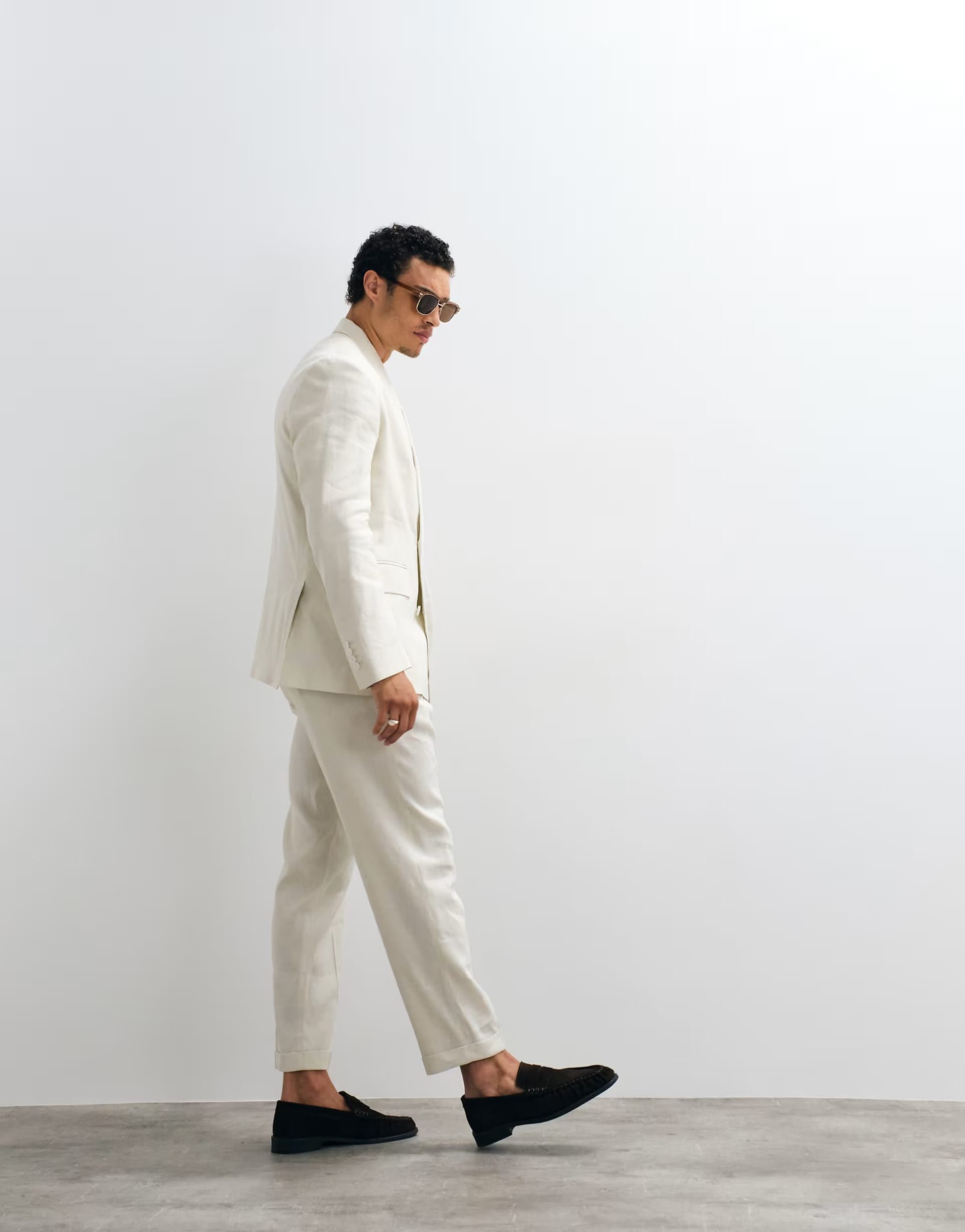 ASOS Ecru Linen Mix Blazer and Trouser Co-ord